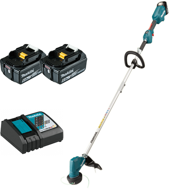 마끼다 DUR192RGE 무선 루프핸들 예초기 18V 충전공구 배터리(6.0) 2개 세트 벌초 줄날 제초 잡초