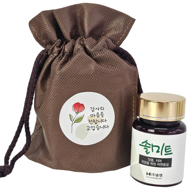 솔미트 선물포장 송진죽염 분말치약, 1세트, 60g