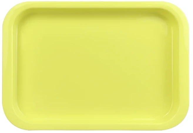치과 의료 트레이 플라스틱 사각형 Autoclavable 분할 용기구 상자 실험실 도구, 01  Yellow