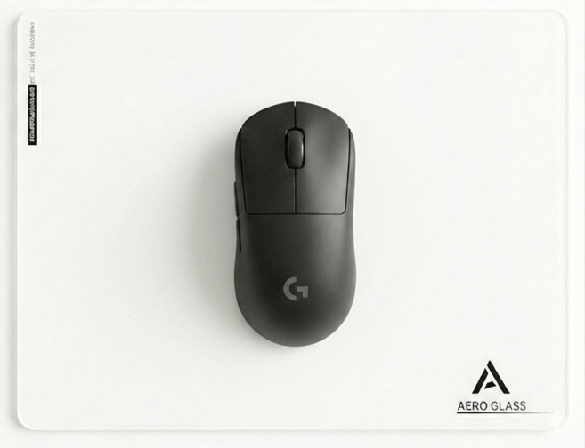 AEROGLASS 강화유리 게이밍 글라이드 마우스패드, 1개, 200x250mm