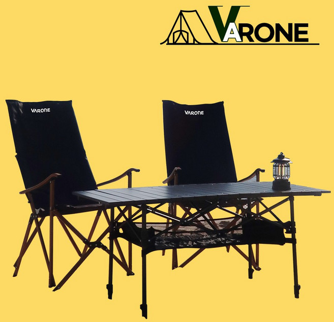 바론 캠핑 테이블 의자 세트 (높이조절 롤 테이블1+특대형 체어2), 테이블(블랙)+의자2(블랙)