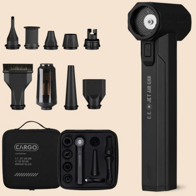 카고컨테이너 무선 미니 캠핑 송풍기 콤프레샤 청소 차량용 가정용 제트 에어건 블랙, 제트에어건 (+베큠클리너(청소기노즐) 증정)