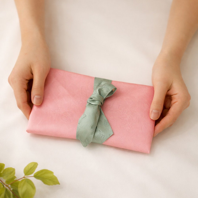 꽃심예단 현금예단봉투 8종 고급양단 매듭보자기 설날명절 현금예단보, 살구(카키), 1개