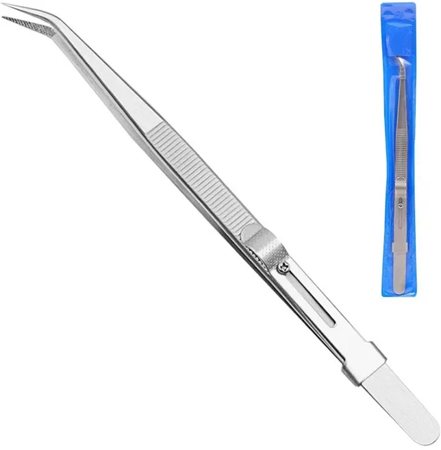 스테인레스 스틸 핀셋 조정 가능한 슬라이드 잠금 정전기 방지 핀셋 쥬얼리 전자 부품 수리 도구에 대한 도, 01 ESD--17 1.5MM