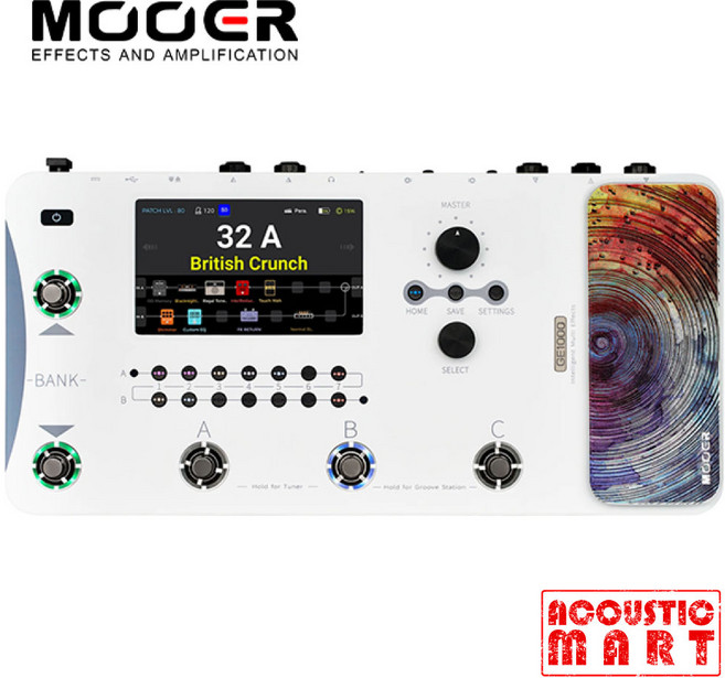 무어 Mooer GE1000 LI WHITE 화이트 앰프 모델링 충전식 배터리 기타 멀티 이펙터