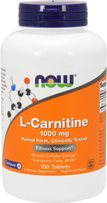 NOW Foods 左旋肉鹼錠 1000mg, 100顆, 1罐