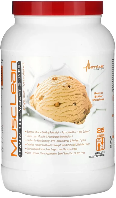 새해 건강을 선물하세요 Metabolic Nutrition MuscleLean 순근육량 증가 땅콩 버터 밀크셰이크 2.5lb 특별관리진행, MetabolicNutritionMuscleLean순근, 1개 - 쿠팡