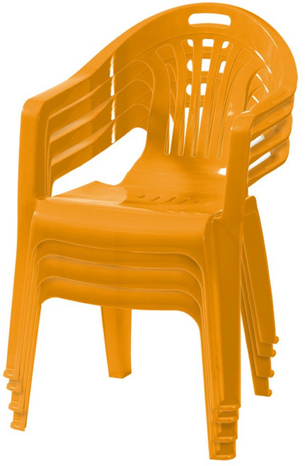 플라스틱의자 팔걸이의자 행사 편의점 포장마차 간이용 보조 4개, 옐로우(4개)