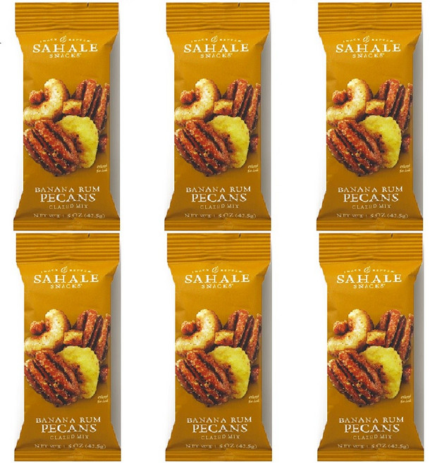 프리미엄 견과류 영양간식 피칸 캐슈넛 바나나칩 시즈닝 믹스넛 바나나피칸 /한줌견과 하루견과 과자간식, 42.5g, 6개