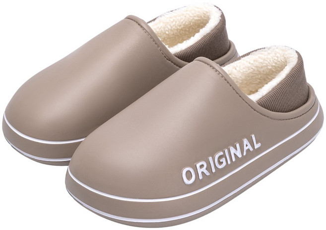 남녀공용 방수 미끄럼 방지 겨울 슬리퍼 기본형 실내외 다용도 캐주얼화, 1개, 270-275mm