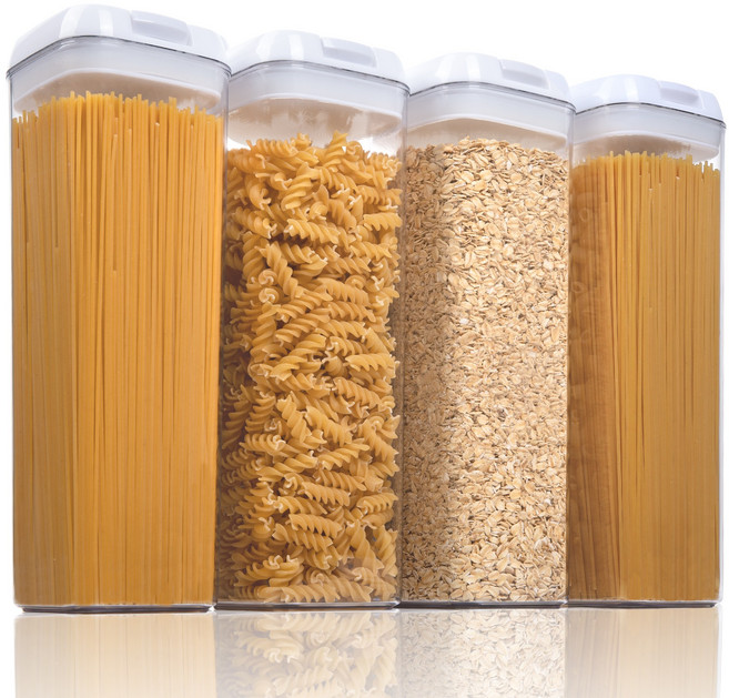 Vtopmart 냉장고 내구성 도어포켓 밀폐용기 사각형, 4개, 화이트