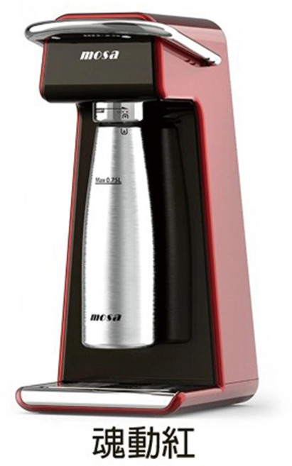 mosa 氣泡水機 簡約時尚設計 一鍵製作氣泡飲, 1 魂動紅