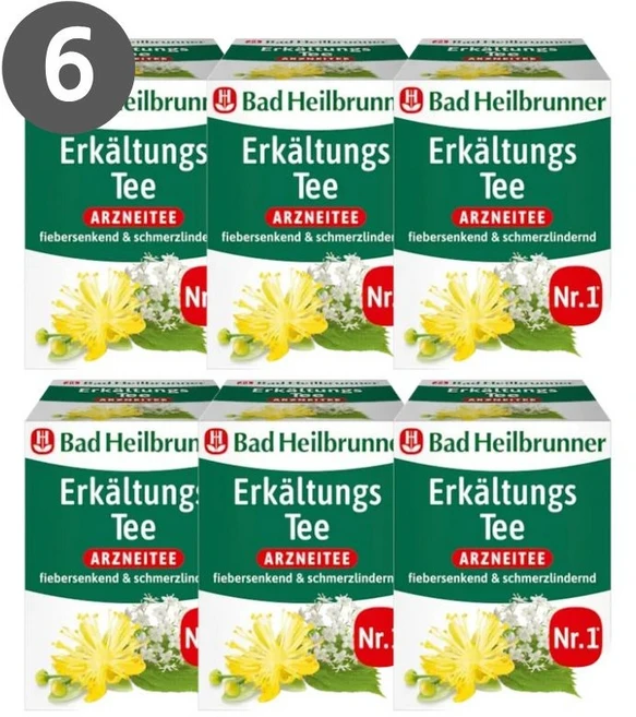 독일 바드 하일브루너 Bad Heilbrunner erkaltungs tee 감기차 허브차 건강허브차 8티백, 6개 - 쿠팡