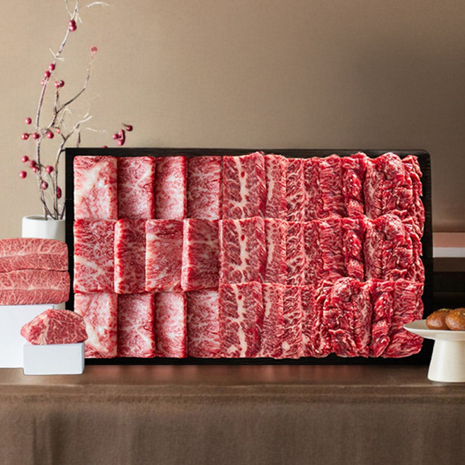 마장동 1++한우 모둠 세트 소고기 600g 800g, 1개, 실속600g(등심+업진안살+앞치마살)