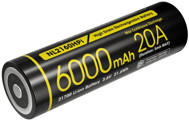 NITECORE NL2160HPi 21700i系列智能電池, 黑色, 1個