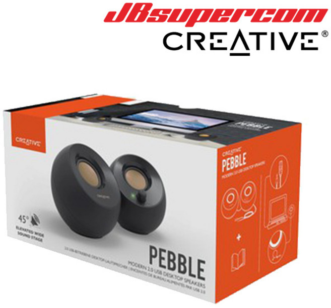 크리에이티브 PEBBLE 2.0 스피커 2채널 미니 스피커 화이트 - JBSupercom