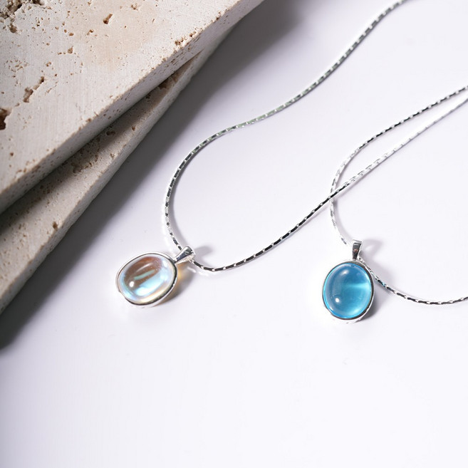 오누이디스플레이 실버 925 행운의 탄생석 펜던트 은 목걸이