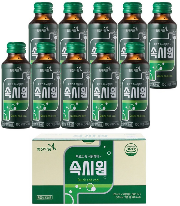 영진약품 속시원 식후 케어 소화 음료 상쾌한 컨디션 관리, 10개, 100ml