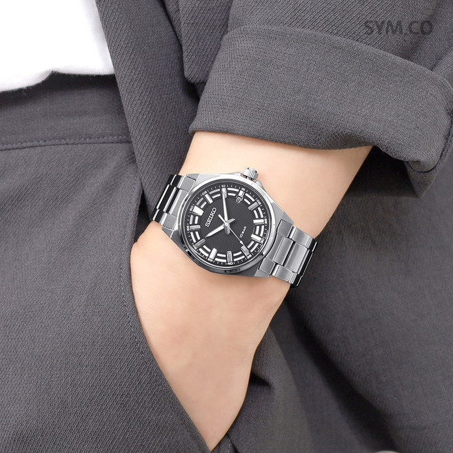 세이코 라운드 클래식 쿼츠 임포트 10기압 방수 캐쥬얼 정장 남자 메탈 시계