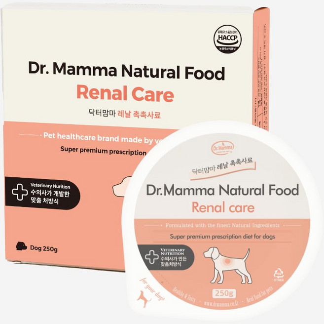 [닥터맘마] 강아지 신장 촉촉사료 250g 애견 습식 화식 사료, 1개