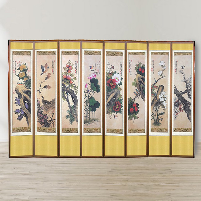 8폭 병풍종합-31 제사병풍, 16-59번. 8폭대가화조 - 추사, 1개