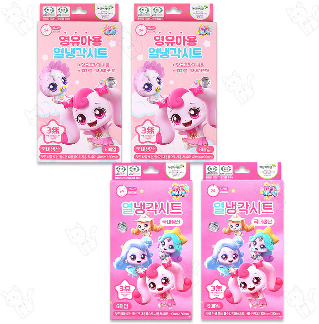 1+1 캐치티니핑 열냉각시트 2종 어린이 + 영유아, 4개, 6매