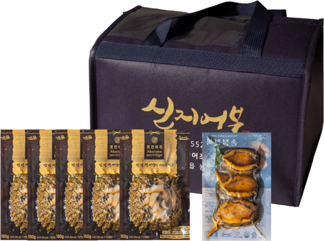 신지어부가 선물포장세트 톳 전복죽 160g 5팩+손질전복 80g 1팩, 1개