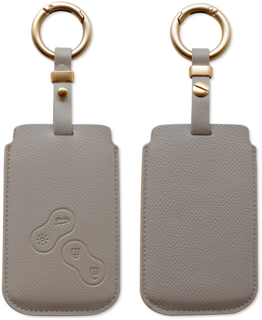 트니르 SM3 SM5 SM7 CLIO QM3 QM5 차키 케이스 천연소가죽 키홀더 스마트키 르노삼성 호환 C타입 자동차 키 커버 케이스 차량용품, 에토프그레이