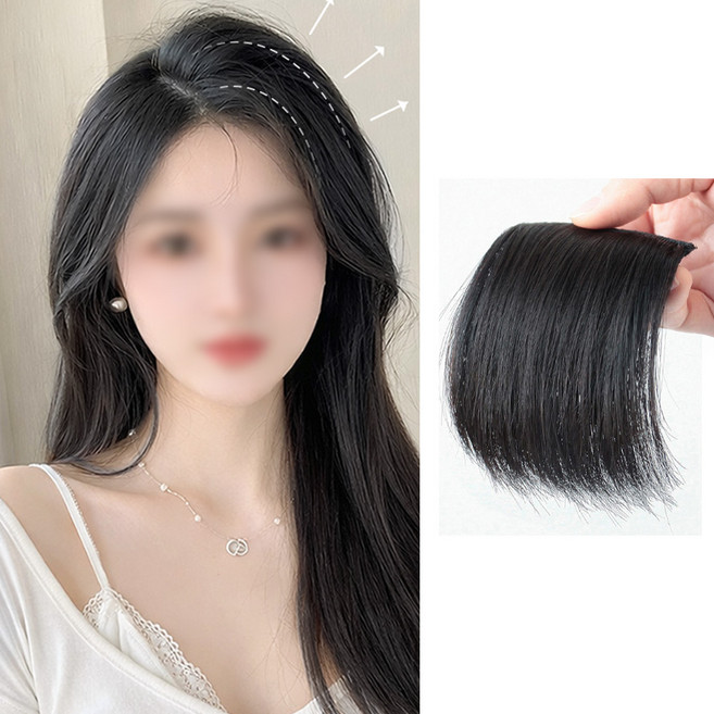 일호장신구 헤어 리프트 가발 피스 볼륨 옆머리 뒤통수 보정 여성 헤어피스 셀프 헤어 스타일링, 2개, 쿨블랙