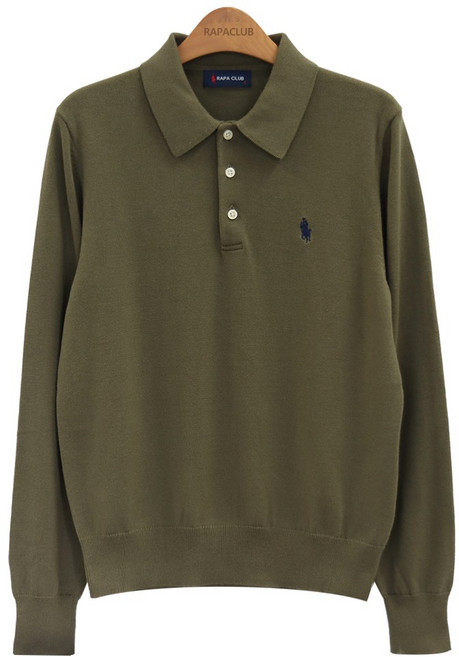 라파클럽 남녀공용 면100% 긴팔 카라 니트 스웨터