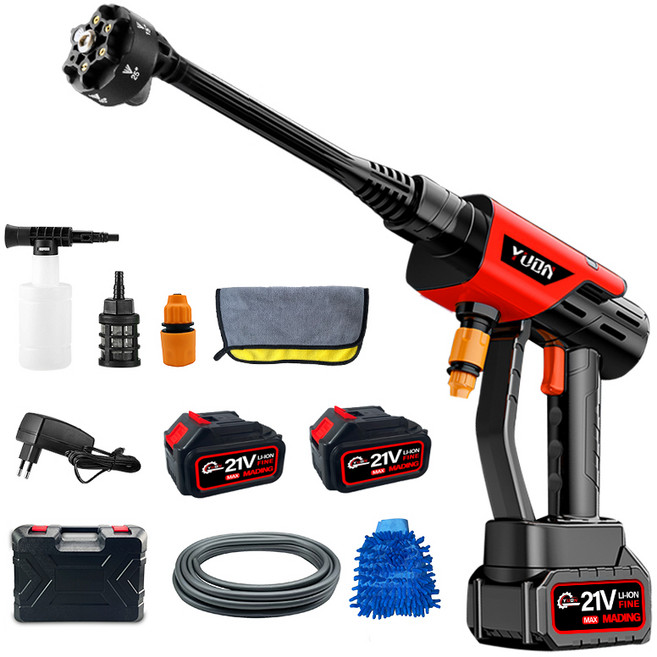 YUON 독일 충전 고압 무선 세척기 고압세차기 휴대용 쏘고쏘고 365 초강력 충전 물분사기 물분사량 1분 6L 셋트