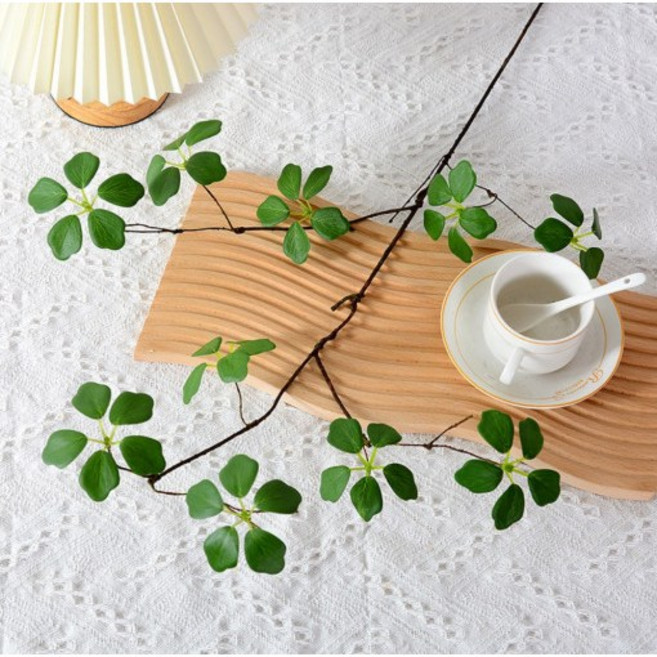 조화 그린 잎사귀 엔카이셔스 줄기 소재 스튜디오 촬영 소품, 소형 엔카이셔스, 1개