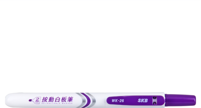SKB 按動環保白板筆 WK-26 易手控 2.0mm 可換卡水, 1個裝, 紫色