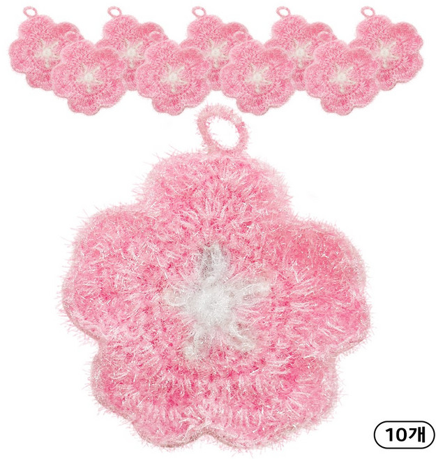 이지웰 눈꽃 손뜨개 수세미, 10개, 1개입