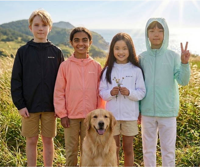 [백화점 상품] 블랙야크키즈 가볍고 얇은 햇빛 차단 경량 바람막이 봄 여름 초인기템 정상가 99 000원 JUNG82 SAKO2604