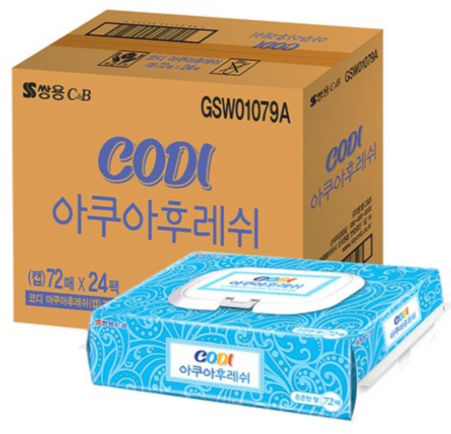 코디 아쿠아후레쉬 물티슈 캡형, 240개