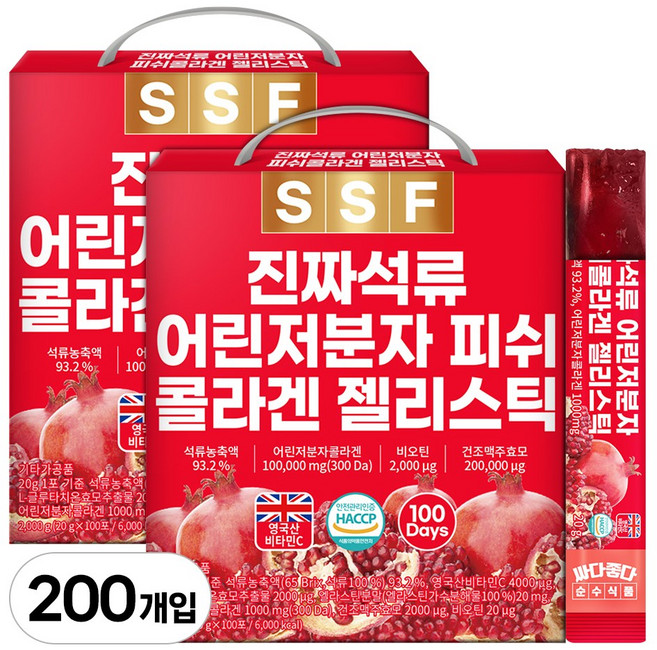 순수식품 진짜 석류 저분자 콜라겐 젤리 스틱, 2kg, 2개