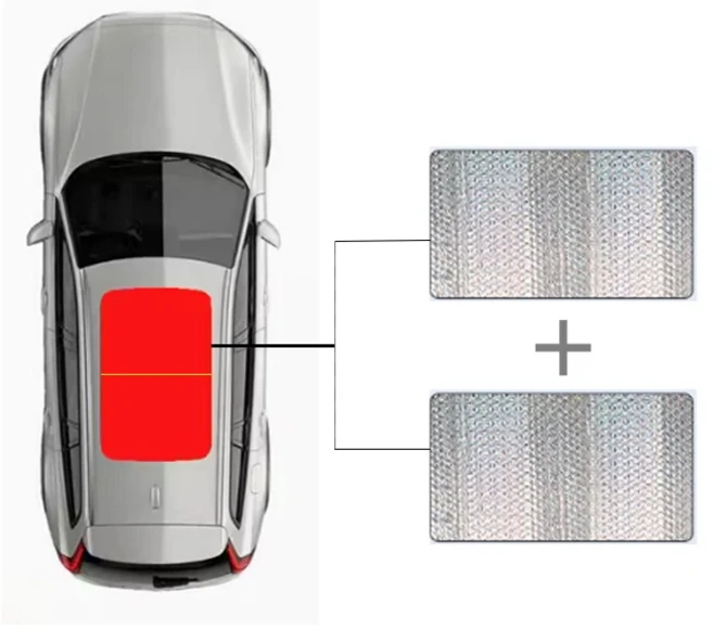 일사차단 천막 폭스 바겐 Tiguan 5N에 적합한 선 루프 차양 2010 ~ 자동차 파노라마 지붕 열 실드 창 Anti-, 02 Silver
