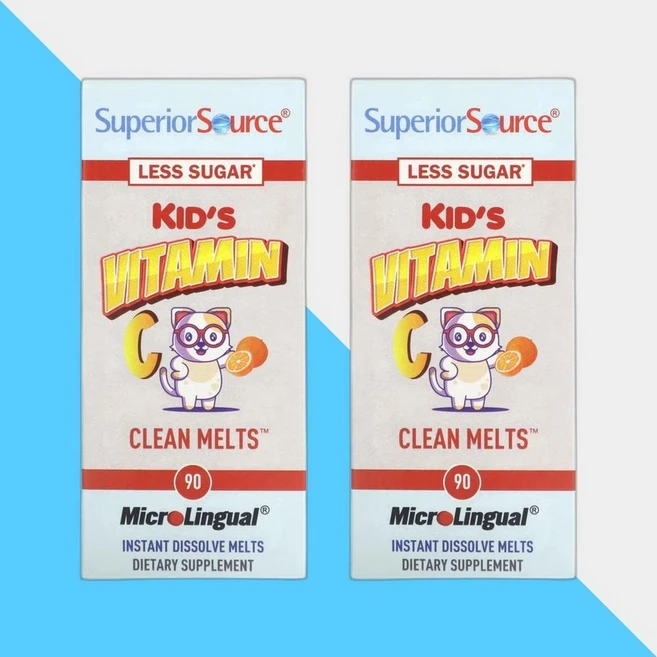 수페리어소스 비타민C 키즈 녹여먹는 오렌지맛 90개 2개 - 쿠팡