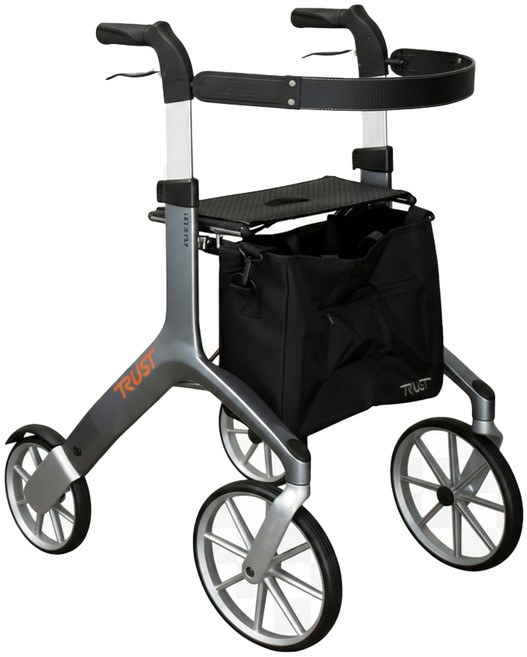 [공식수입]트러스트케어 렛츠플라이 프리미엄 방문 AS 노인보행보조기 어르신 보행기 등받이 가방 포함, 1개, Grey