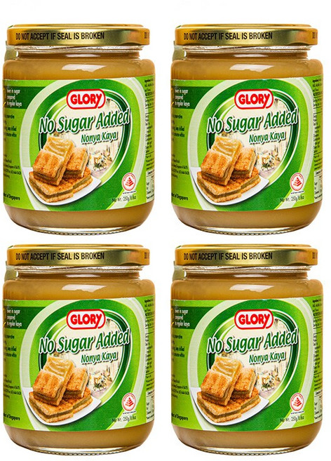 (가격인하) 싱가포르 프리미엄 카야잼 노슈가 ( 유통기한 6월3일까지 ) 무설탕 건강한잼, 250g, 4개