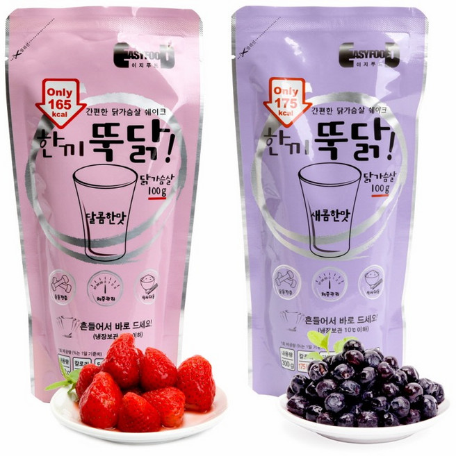 이지푸드 한끼뚝닭 닭가슴살 쉐이크 달콤 새콤 혼합, 30개, 300g