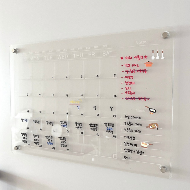 A의취향 아크릴 자석 메모 보드, 캘린더형