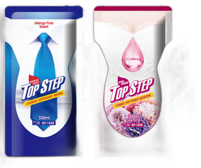 (체험딜) 탑스텝 고농축 세탁세제 + 섬유유연제 일반/드럼겸용, 2개입, 300ml