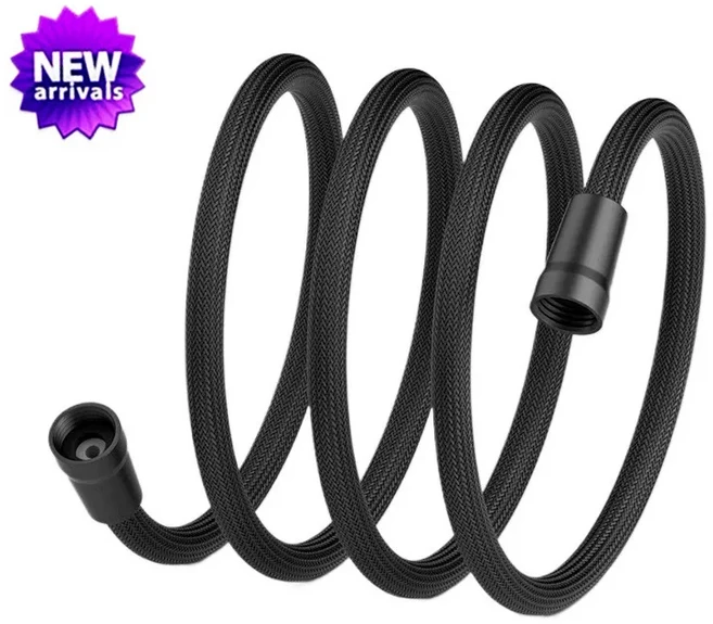 초경량 무게추 나일론 유연한 샤워 호스 고압 튜브 GI/2 범용 파이프 욕실 액세서리 1.5 m, 02 OD 8xID 7mm, 02 Black