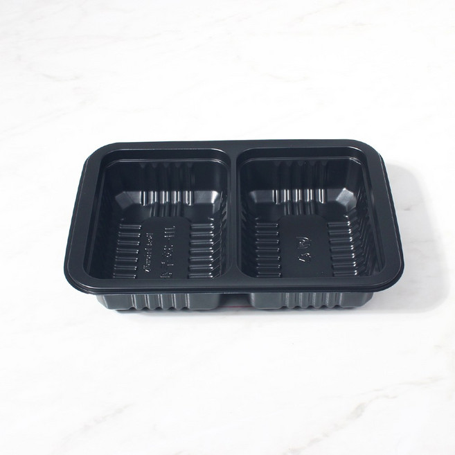 일회용포장 실링용기 JH 191440-2B (3호 2칸) 블랙 1200개, 1개