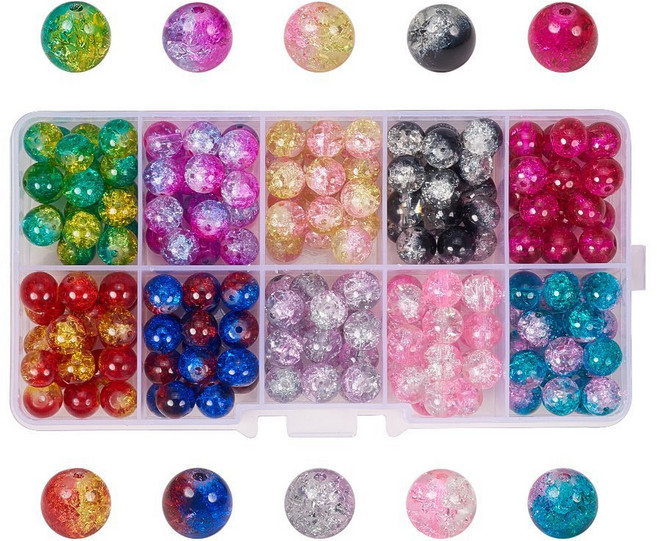 [리리아트] 6mm 8mm 컬러 유리 구슬 비즈 10색 세트