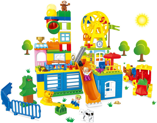 블록피아 키드두 블록 놀이공원 레고 듀플로 호환 유아 블럭, 1개