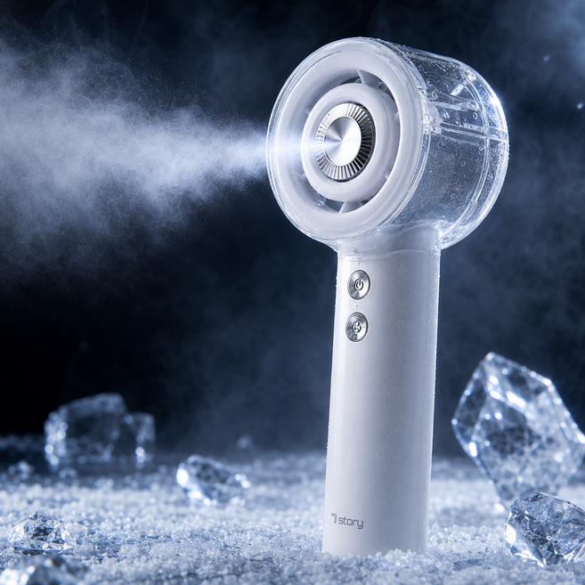 세븐스토리 터보 무선 휴대용 대용량 미스트 선풍기, 화이트, FG264