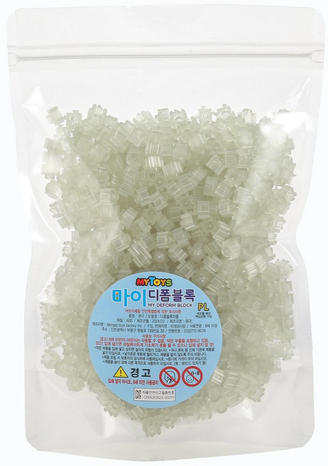 mytoys 마이디폼블럭 8mm 1000개 대용량 리필팩 39색상 도안집증정, #34 야광, 1개